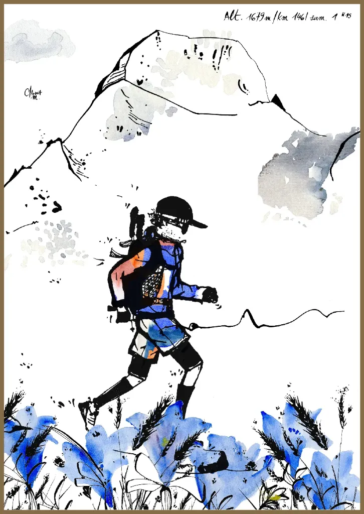 Dans les gentianes ! (21X15 cm)