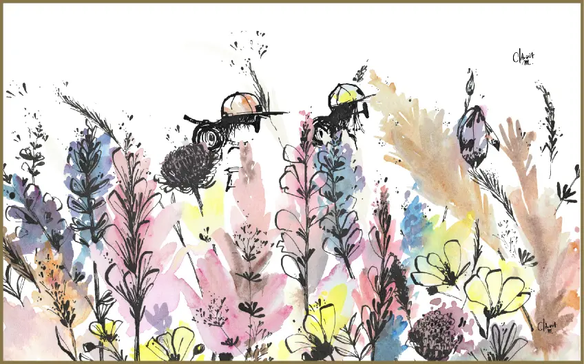 A travers fleurs ! (21X15 cm)