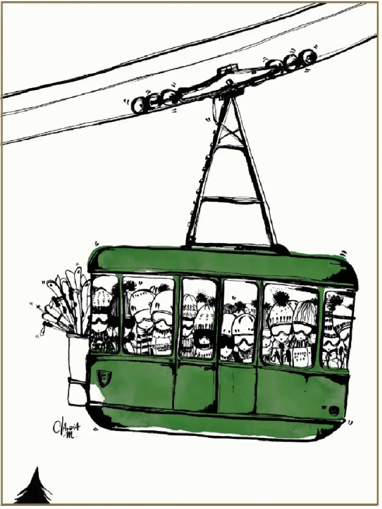 Téléphérique forêt (15X21 cm)