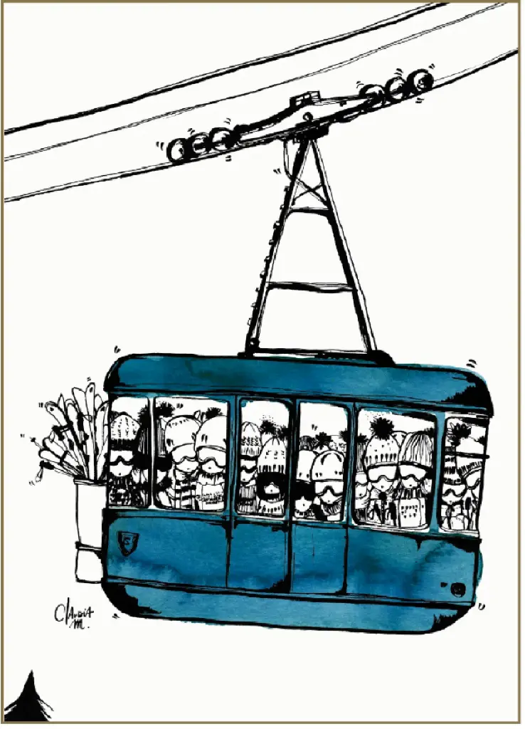 Téléphérique glacier (15X21 cm)