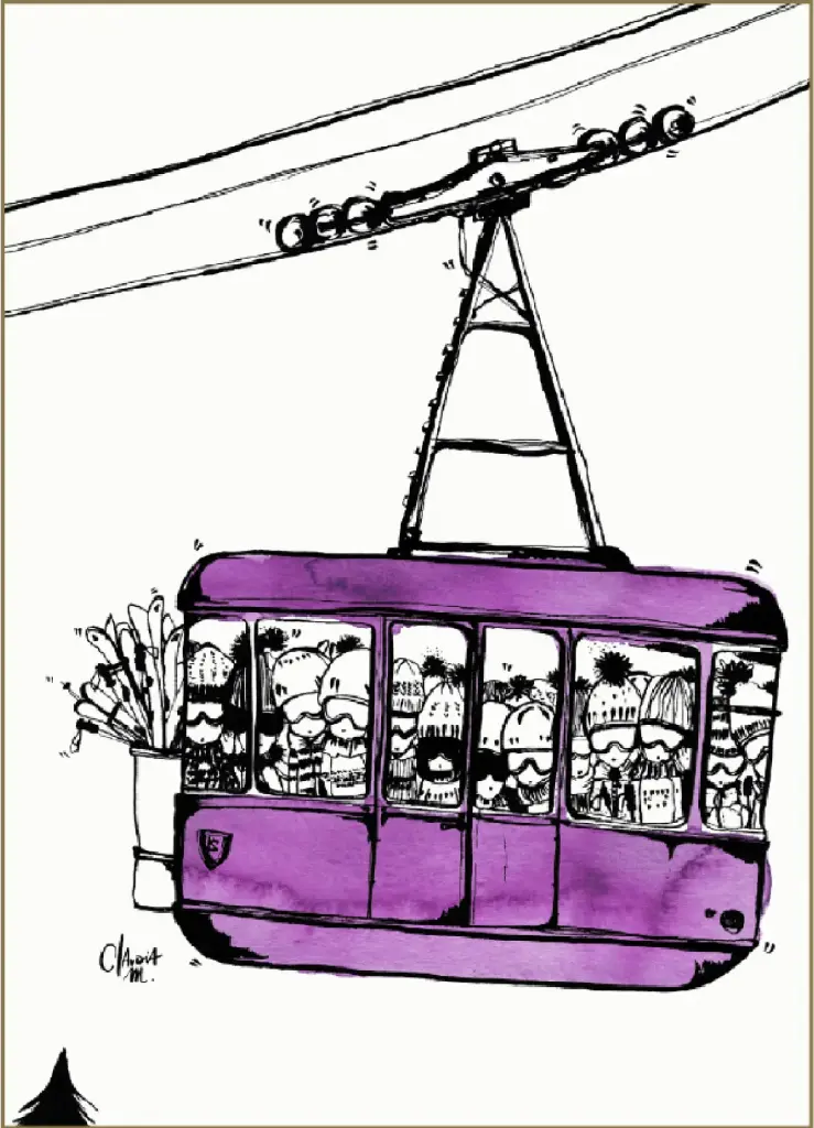 Téléphérique prune (15X21 cm)
